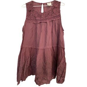 Knox Rose soft plum eyelet tank XXL